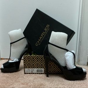 ☀️Preloved Charles-Charles David blk  heel sz 6